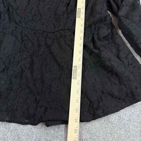 New Torrid Peplum Lace Puff Sleeve Top Size 4 Black Blouse Long Sleeve Plus - Picture 7 of 16